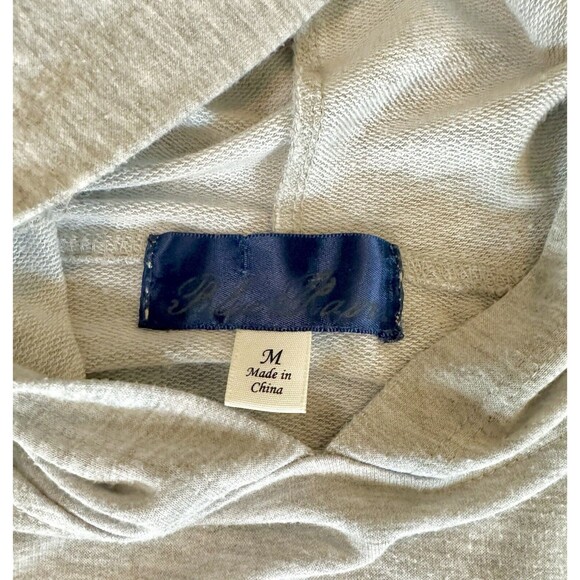 Anthropologie Blue Rain Lightweight Hoodie Gray Womens Size M Medium Ruffle Boho - Picture 3 of 9